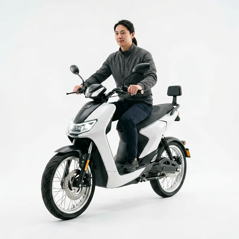 Clean product photo of electric bike on white background