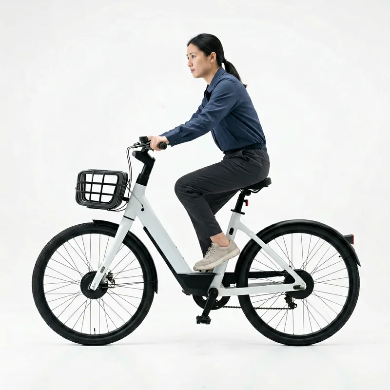 Clean product photo of electric bike on white background