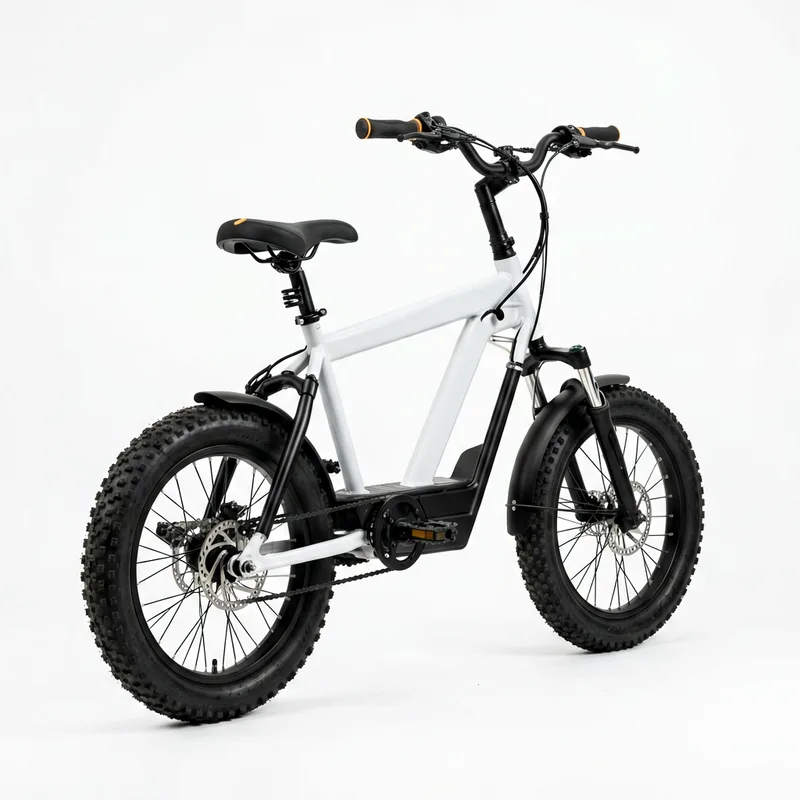 Clean product photo of electric bike on white background